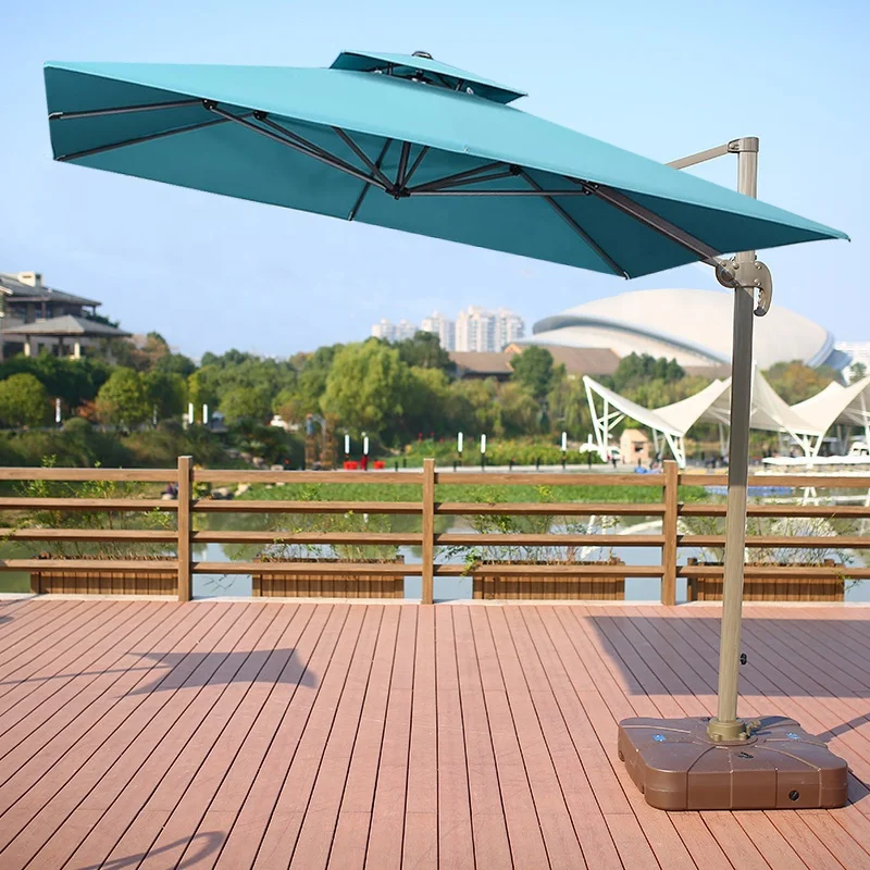 L Double Layer Cantilever Garden Restaurant Patio Outdoor Parasol Umbrella Roma Umbrella 3*3m Sun Parasol