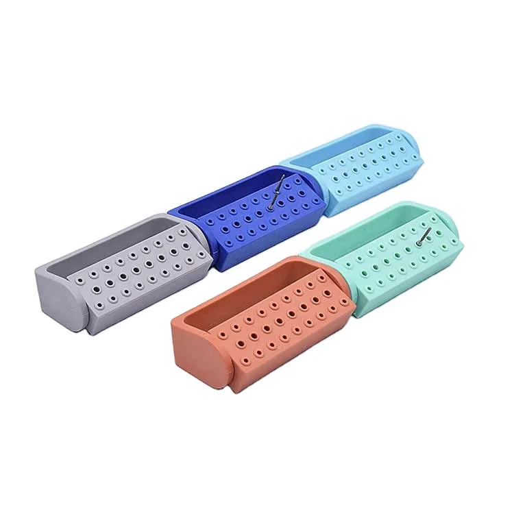thumbnail image 2 of 30-Hole Dental Bur Holder Block – Autoclavable Disinfection Box (FG & RA Burs) 2 of 5