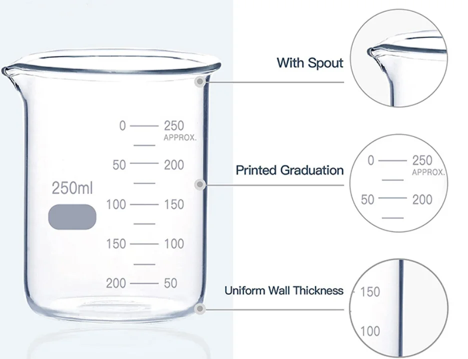 Scale measuring jug 800ml - 0ml. with measuring scale. Beaker for