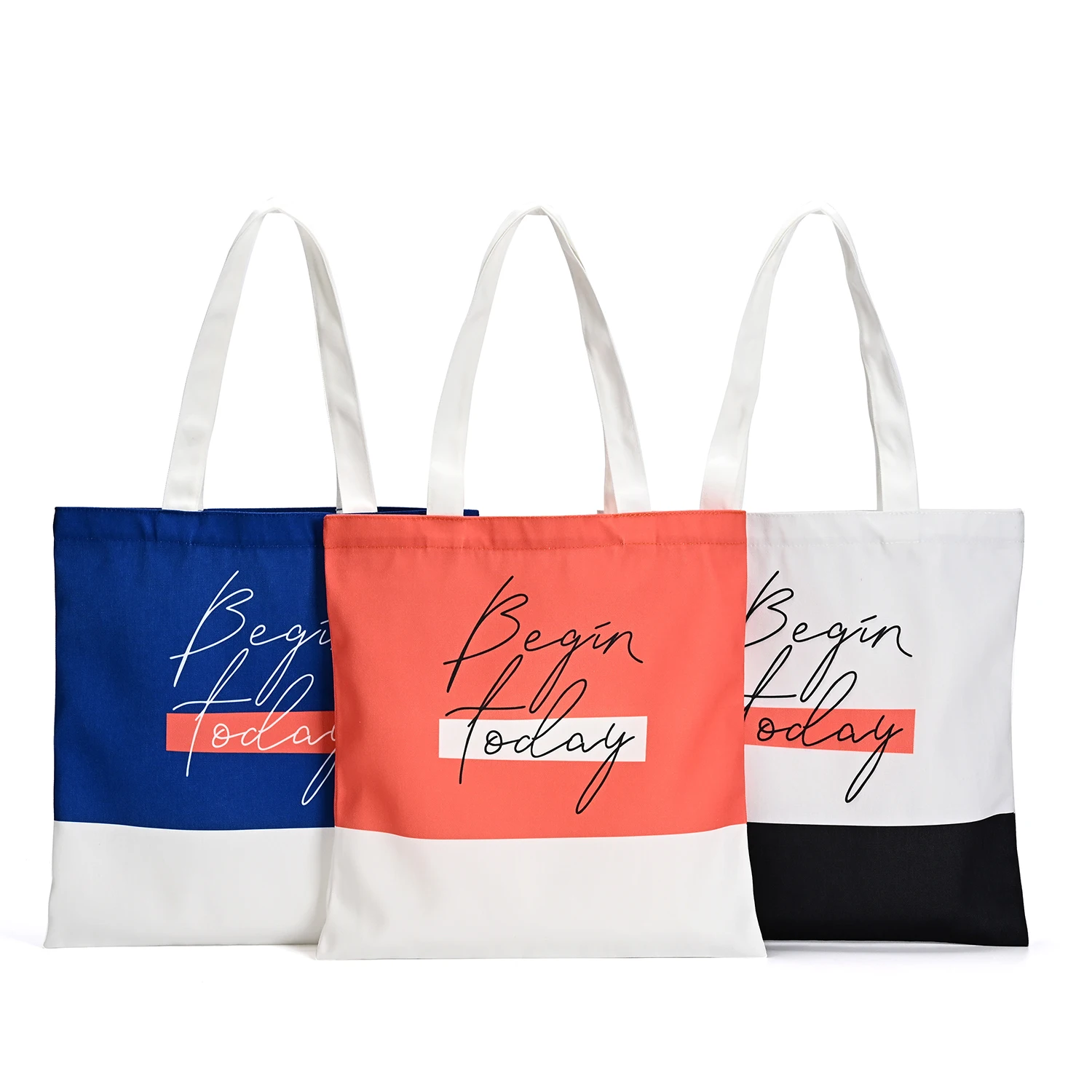 Customised Digital Prints Logo Cotton Bag Personalised Oversized Natural Color Cotton Bag with Cotton Handle for Travel supplier