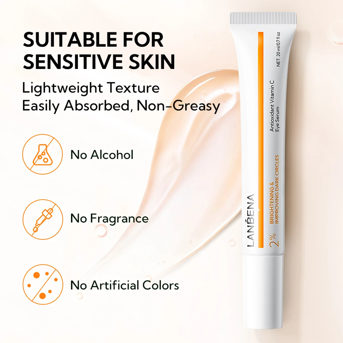 Lanbena Hot Sales VC Eye Facial Serum Nourishing Moisturizing Vitamin C Eye Serum for Women manufacture