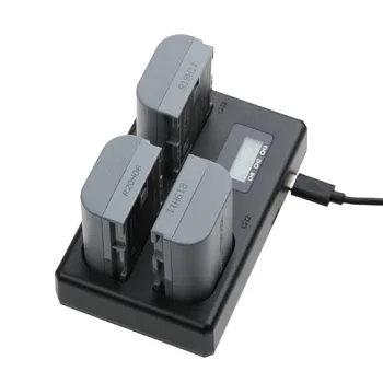 FB LP-E6 Lp-E6N USB Charging Intelligent LCD Triple Charger for Canon EOS 5DS R5D Mark III 3 5d Mark Iii 6d 7d 60d 60da 70d detail image