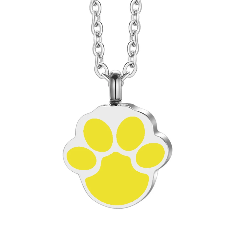 Cremation jewelry stainless steel urn cat paw urn necklace cat and dog ashes memorial pet urn pendant mini souvenir urn pendant