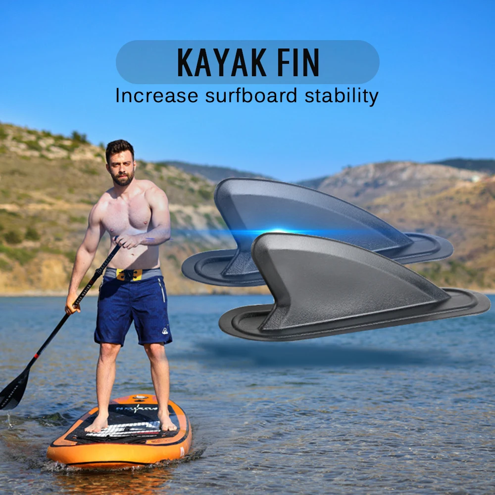 Ailerons De Suivi PVC Noir Pour Kayak, Canoë, Bateau à Rames - Lot Robuste