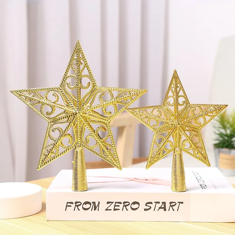15CM Christmas Tree Topper Star Treetop Decoration for Christmas Home Decoration Christmas Treetop 3D Hallow  Star Topper