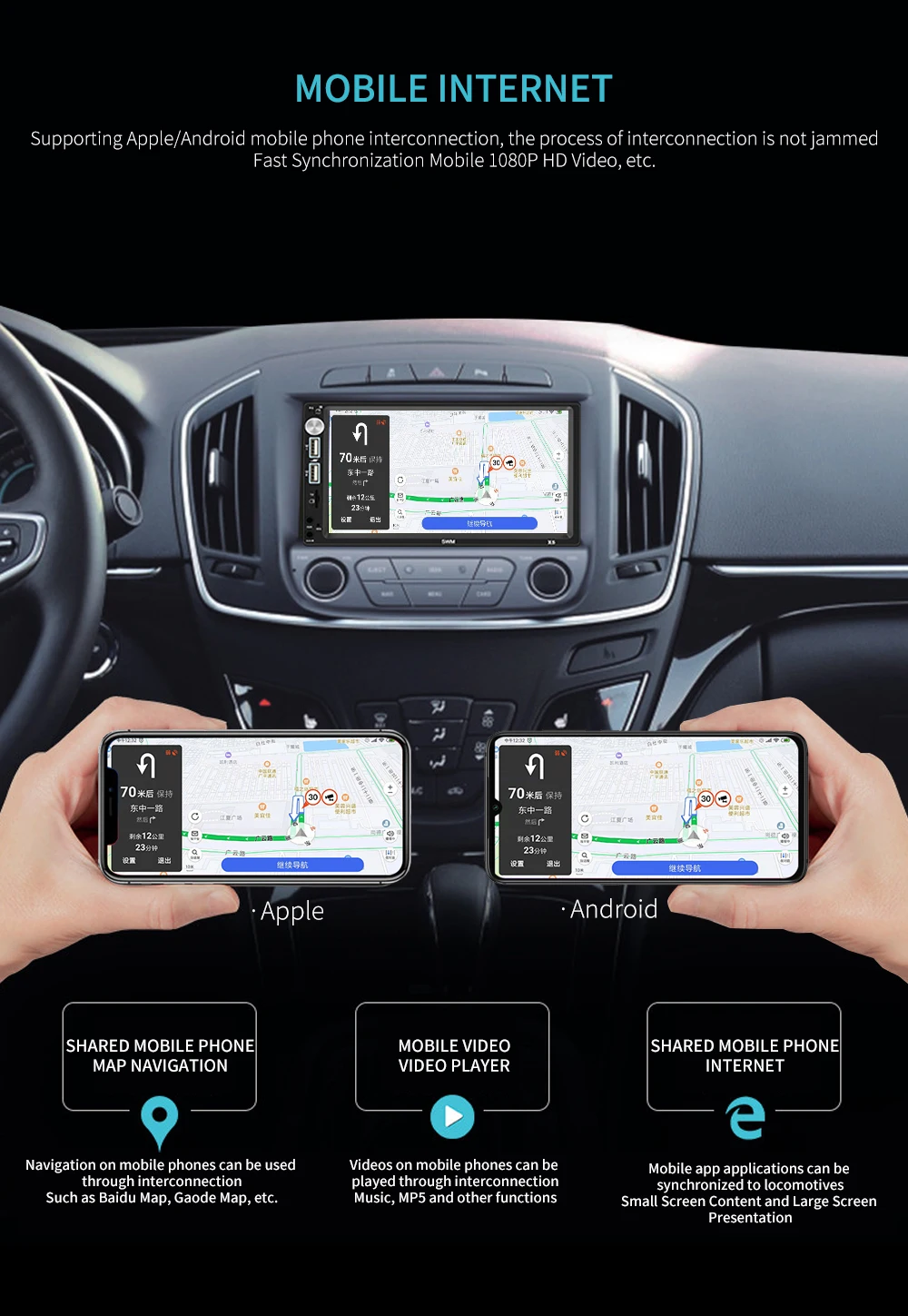 Bestree auto electronics hot sale 7 inch double din car stereo with BT AUX head unit car 2 din car radio