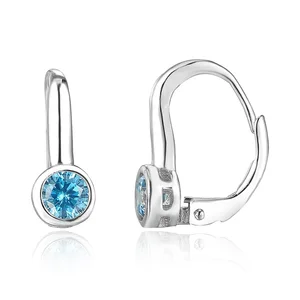 925 Sterling Silver Aaa Cubic Zirconia Rhodium Plating Colorful Rainbow Stone Designer Earrings