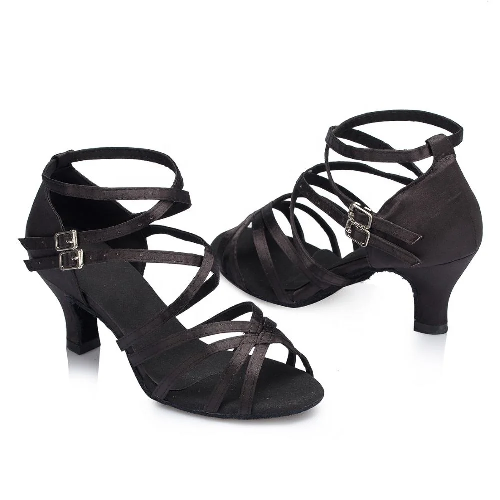 Атласный материал L121, коричневая обувь с высокой стелькой 6 см, ремешок вокруг латинских танцев, оптовая продажа