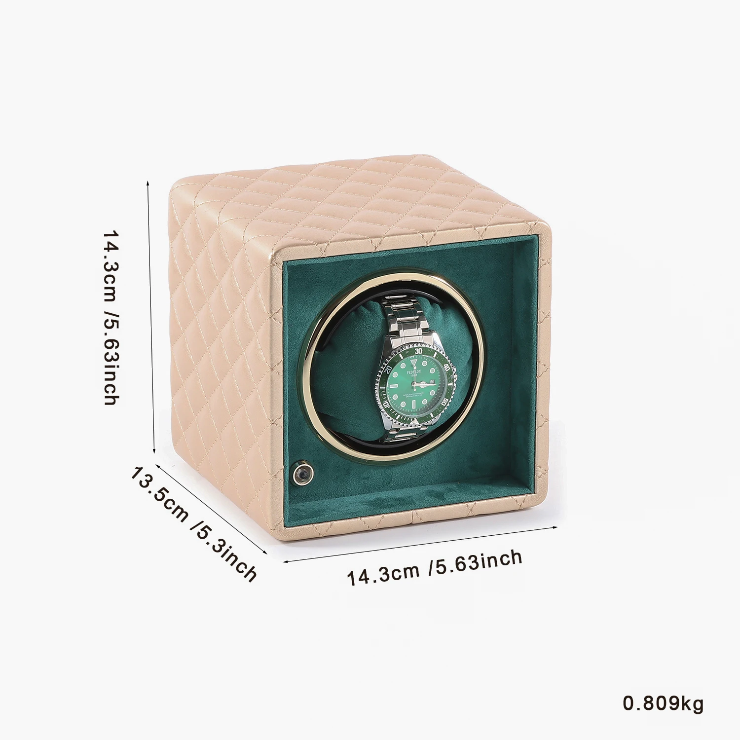 Best Golden Automatic Cover Square Leather PVC Velvet Watch Winder Box PVC Leather Case With PVC Material Wood Boxes Watches