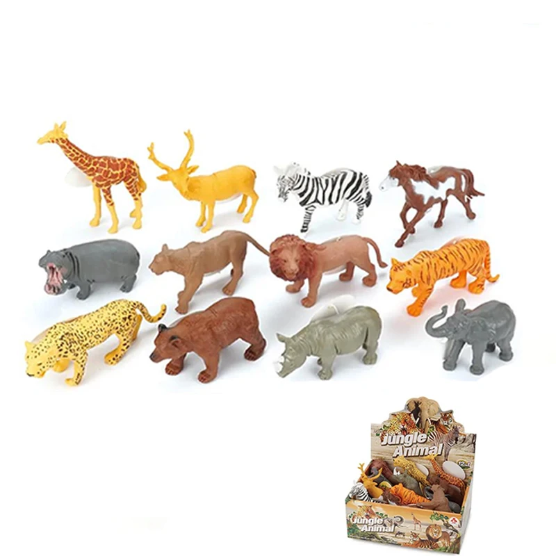 Figurines d'animaux de la jungle safari Jouets 3x morceaux de plastique