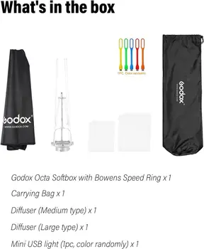 Godox SB-UE 37.5" 95cm Umbrella Octagon Softbox Reflector Kit With Carrying Bag Soft Box Lighting Kit for Photography detail image