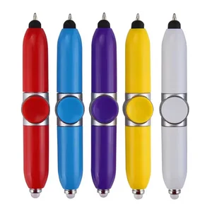 Multi Functional Fingertip Gyro Pen Reduce Pressure Stylus Fidget Ballpoint Pens Black Opp Bag Ballpen 2026 Hot Selling Creative