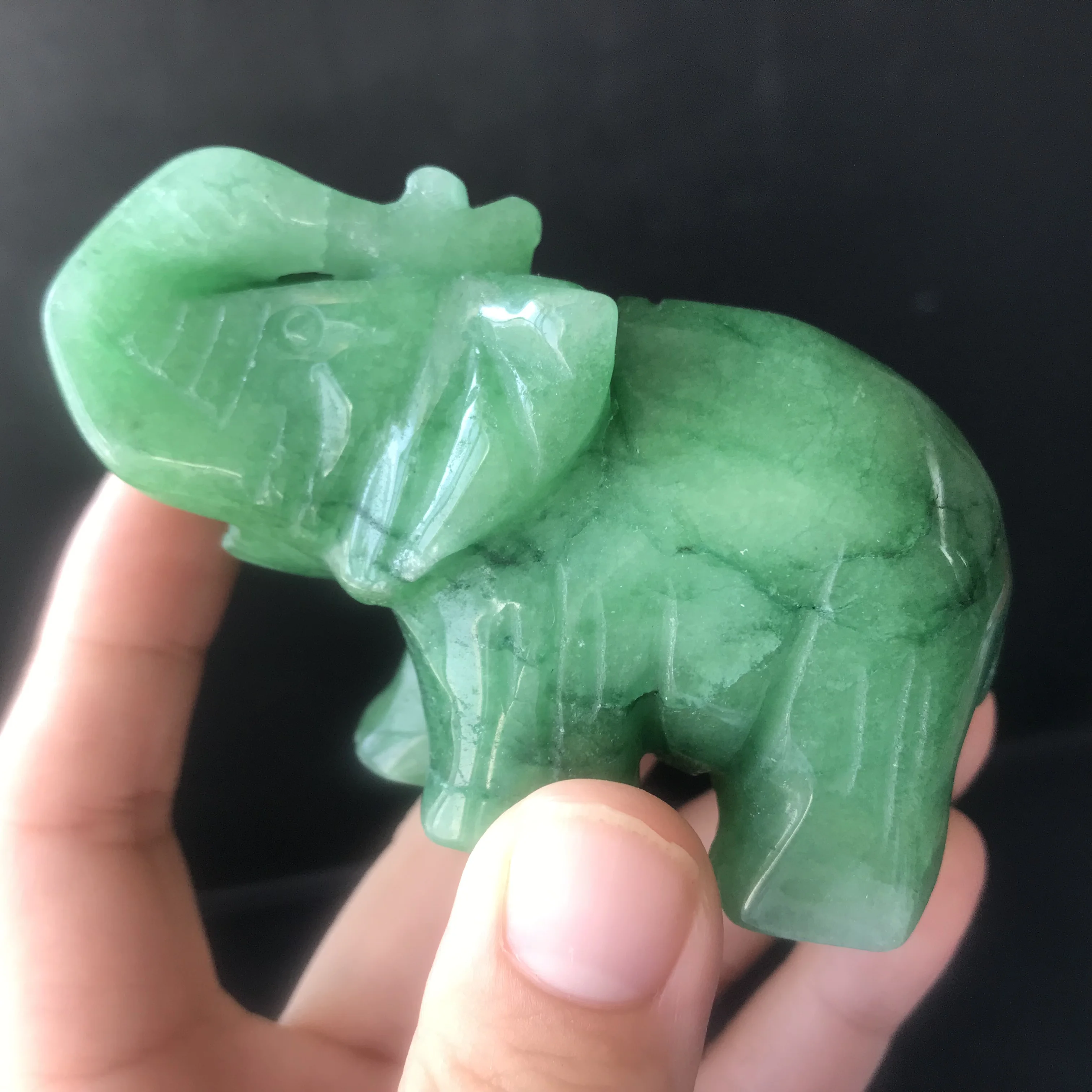 hand carved natural semi precious stone carving elephant animals
