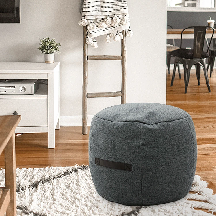 HStex Design Stool Foldable Round Pouff Stool Poef Footstool Lazy Sofa Bean Bag