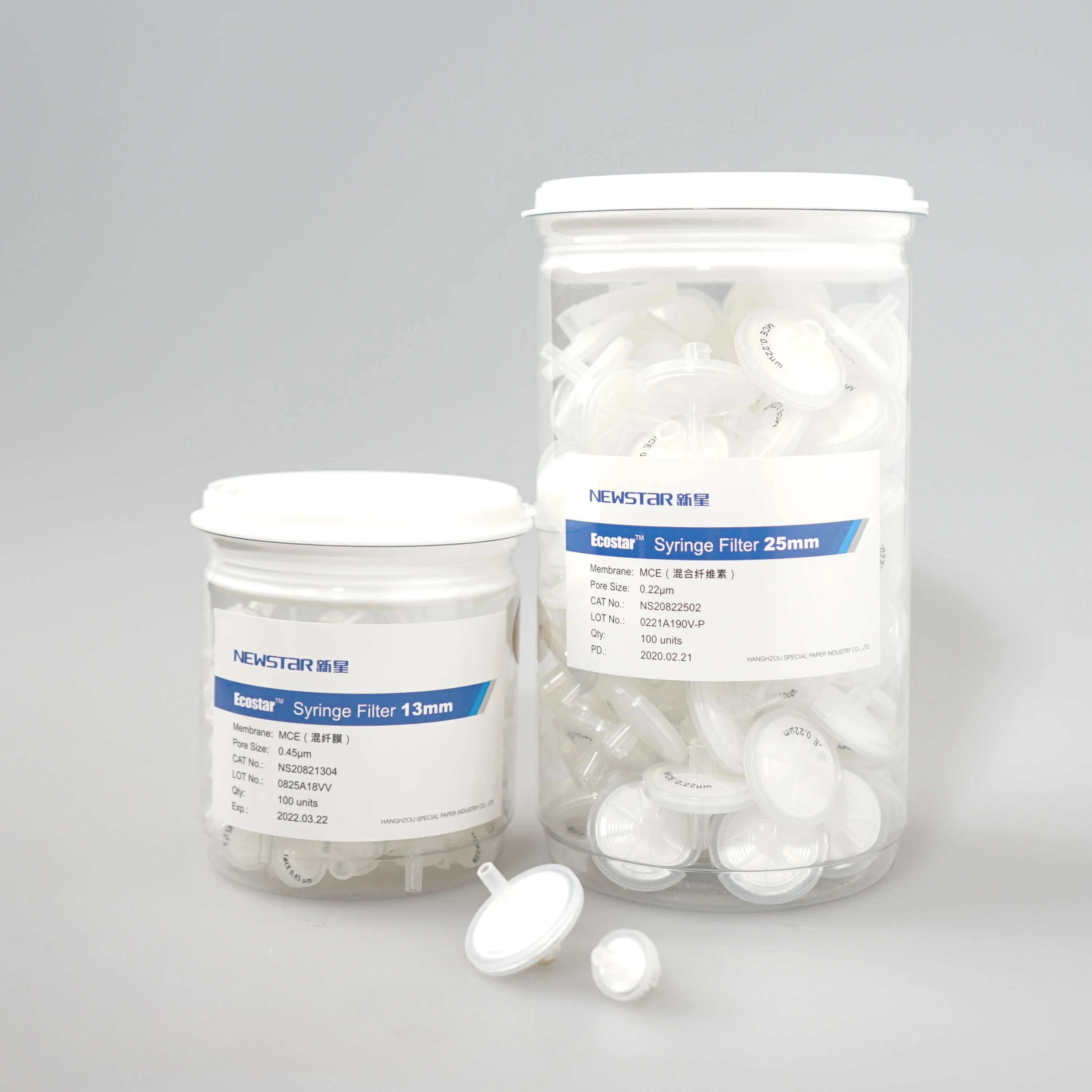 Newstar Ca(cellulose Acetate) Syringe Filter 0.22um 0.45um Lab