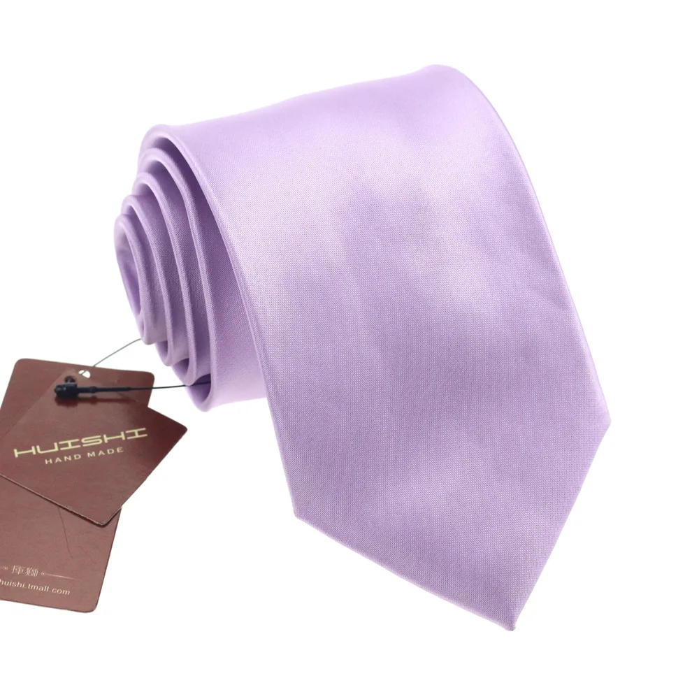 Solid Check Striped Silk Necktie 6cm Skinny Light Purple Mens Ties Polyester Neckties Gravatas for Party Wedding Wholesale Tie