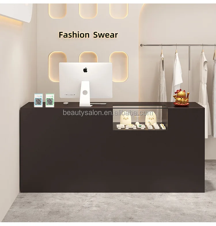 Luxury Front Desk Counter Reception Modern Metal Movable Hotel Beauty ...