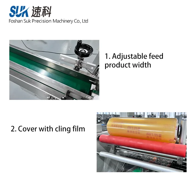 High Speed Food Cling Wrapping Machine Plastic Stretch Film Packaging Vegetables Fruits Cling Film Packing Machine