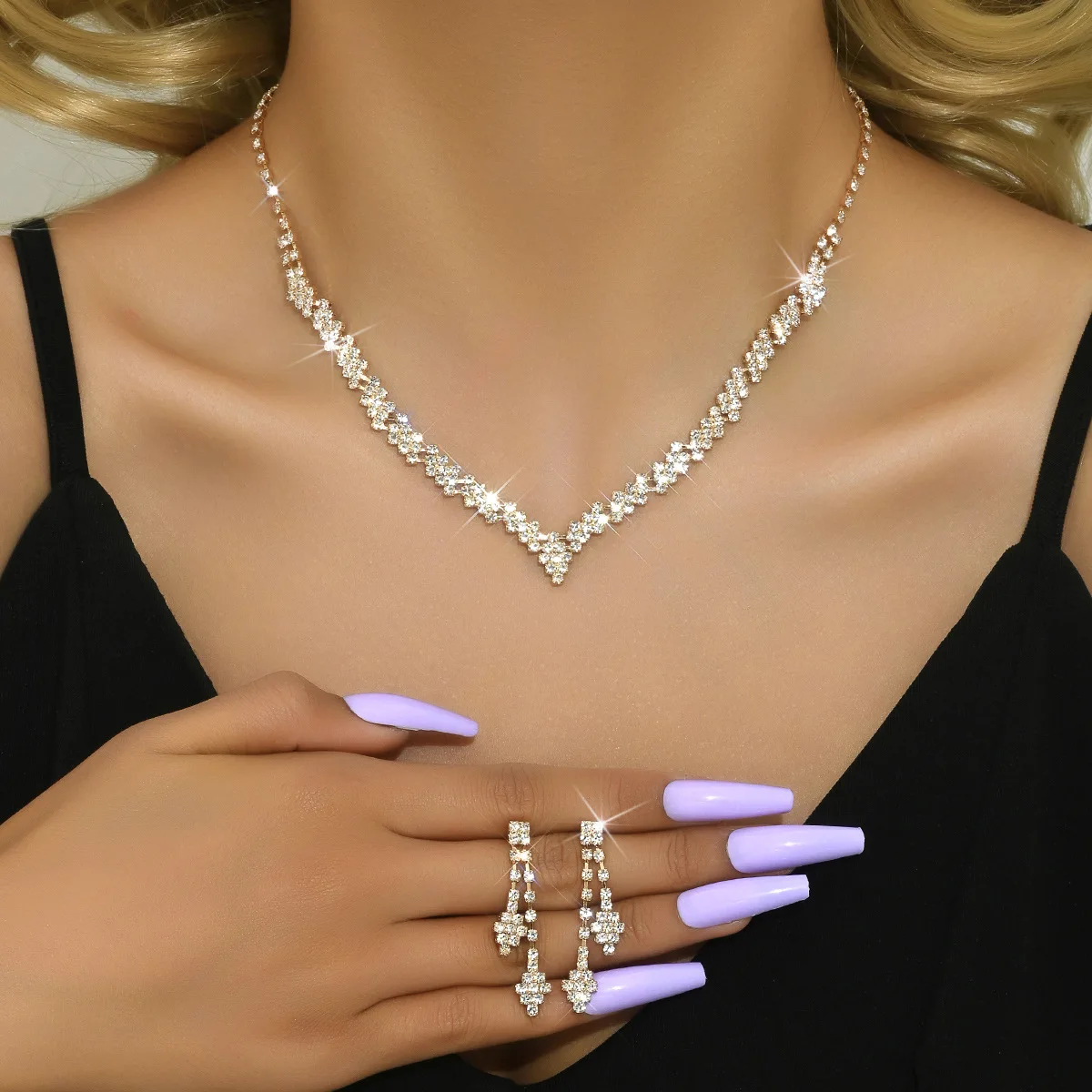 Stunning Bridal Jewelry Set: Korean Necklace, Earrings Hair Accessories  Wholesale Wedding Dress Accessories for Women