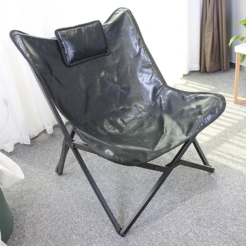 HStex Leather Luxury Outdoor Portable Foldable Home Folding Camping Stool Leisure Butterfly Chair