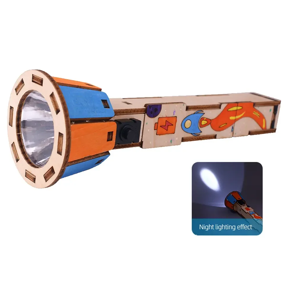 Kids DIY Flashlight DIY Science Experiment Kit  Education Model Toy Physics Science Toys for Children Gift Toy Project