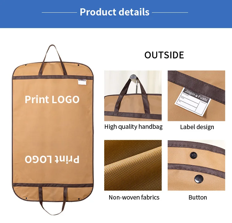 Custom Print Colour Logo Cheap Non Woven Foldable Reusable Garment Pack