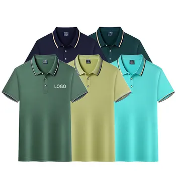 Sales Promotion Custom Logo Solid Color Plain Blank Polyester Embroidery Washed T Shirt Men's Polo Shirts