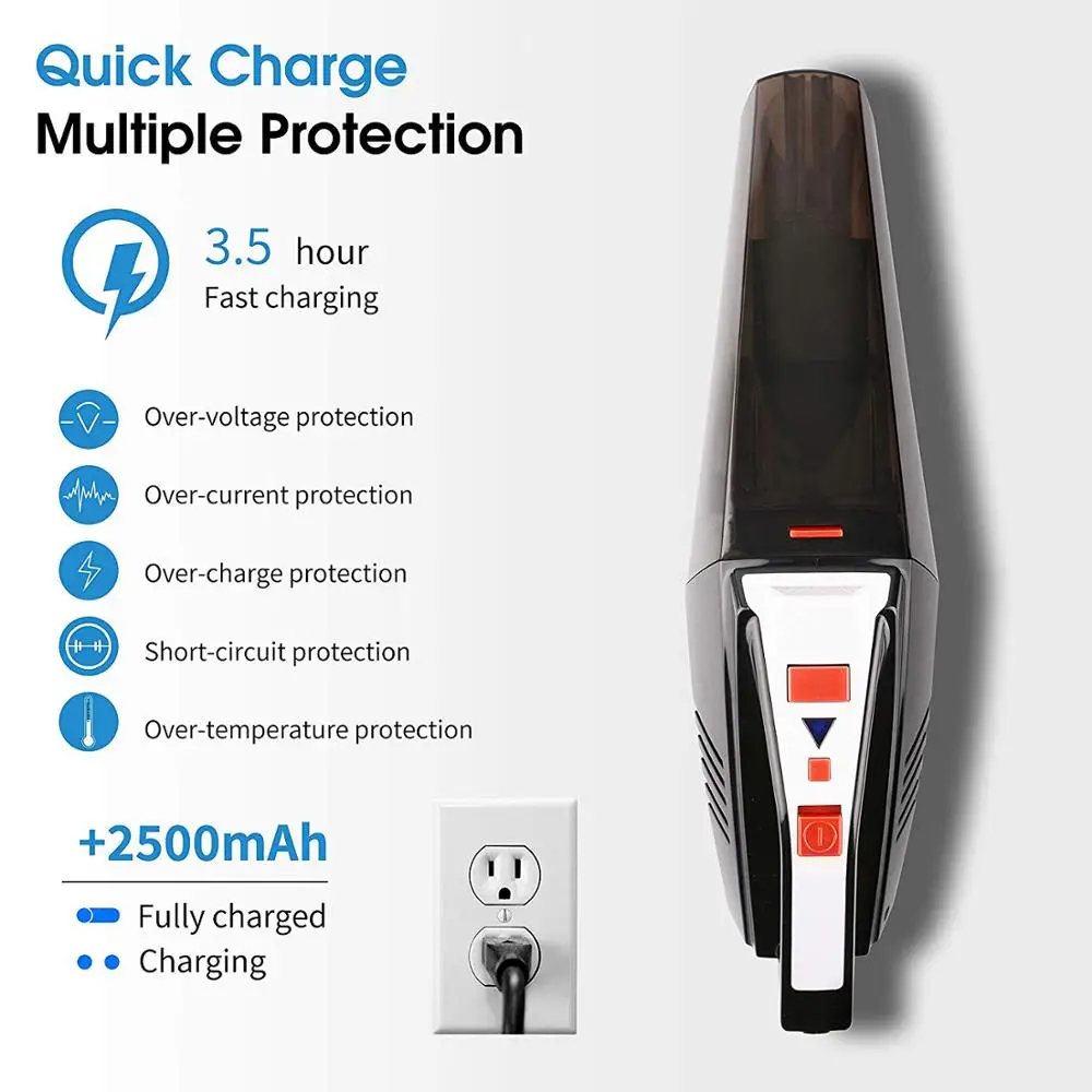 Новый дизайн нержавеющий + HEPA 12 в 5500 ПА Ручной беспроводной домашний пылесос