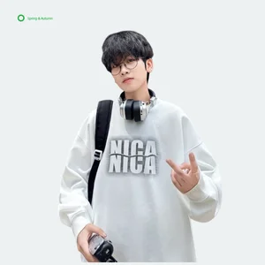 New Spring Autumn Men Crew Neck Solid Printed Knitted Breathable Quick Dry Regular Sleeve Sporty Comfortable Loose Fit