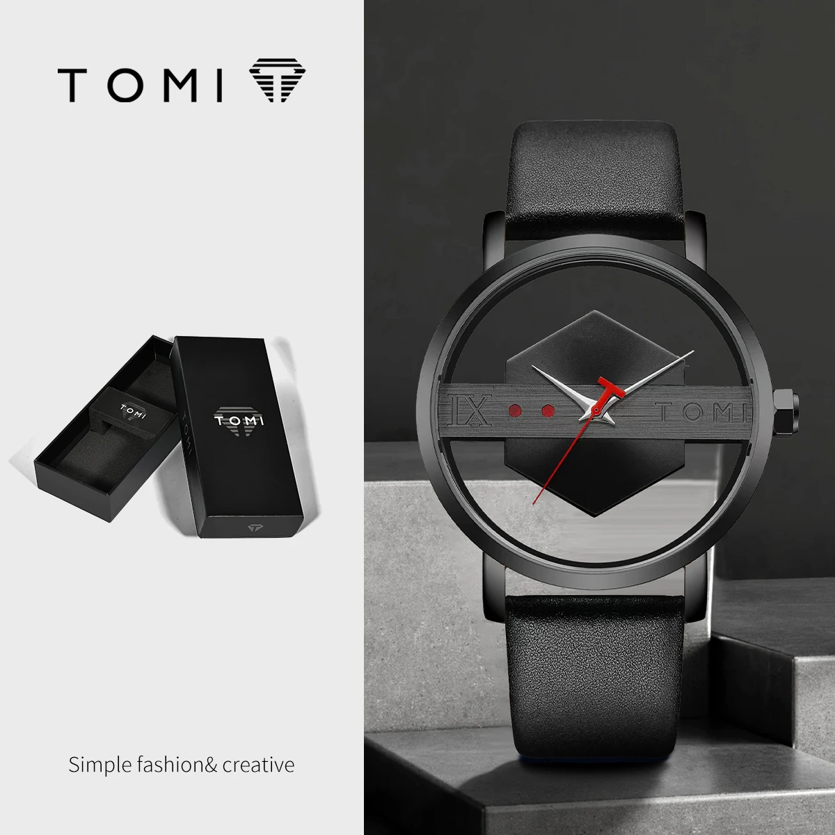 TOMI Hollow Design Minimalism Quartz Watch - Men's Luxury