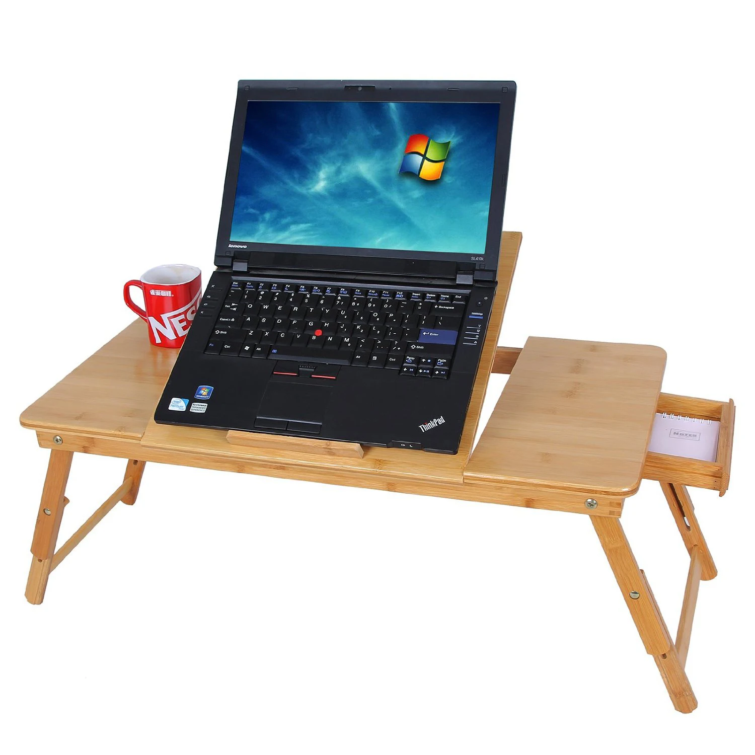 Eco-friendly Bamboo Portable Laptop Table Manufacturing Adjustable Lap Tray Foldable Notebook Computer Desk