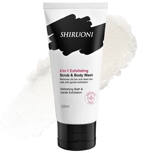 Custom Gentle Glycolic Acid 2-in-1 Body Scrub Tanning Removal and Dead Skin Exfoliating Wash for Glowing Skin