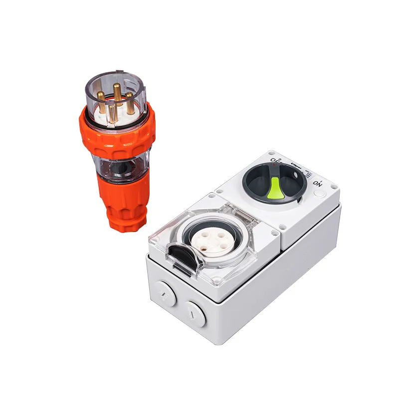 SAA Multi Switch Socket 500V 4pin 20 Amp IP66 Industrial Electrical Socket and Switch