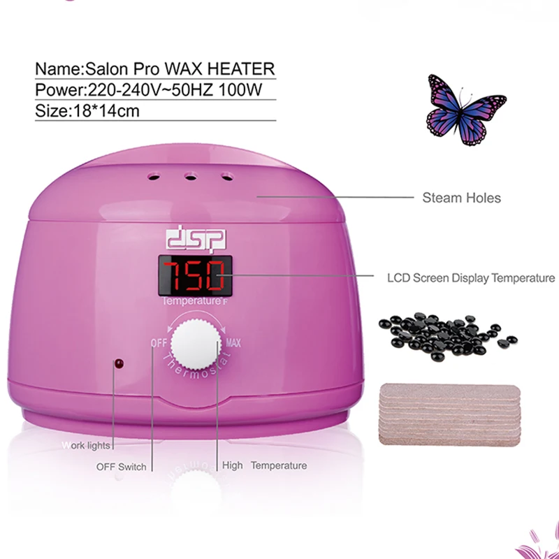 Набор для депиляции DSP Профессиональный салонный обогреватель портативный подогреватель машина для удаления волос светодиодный дисплей с восковыми бобами для тела ног