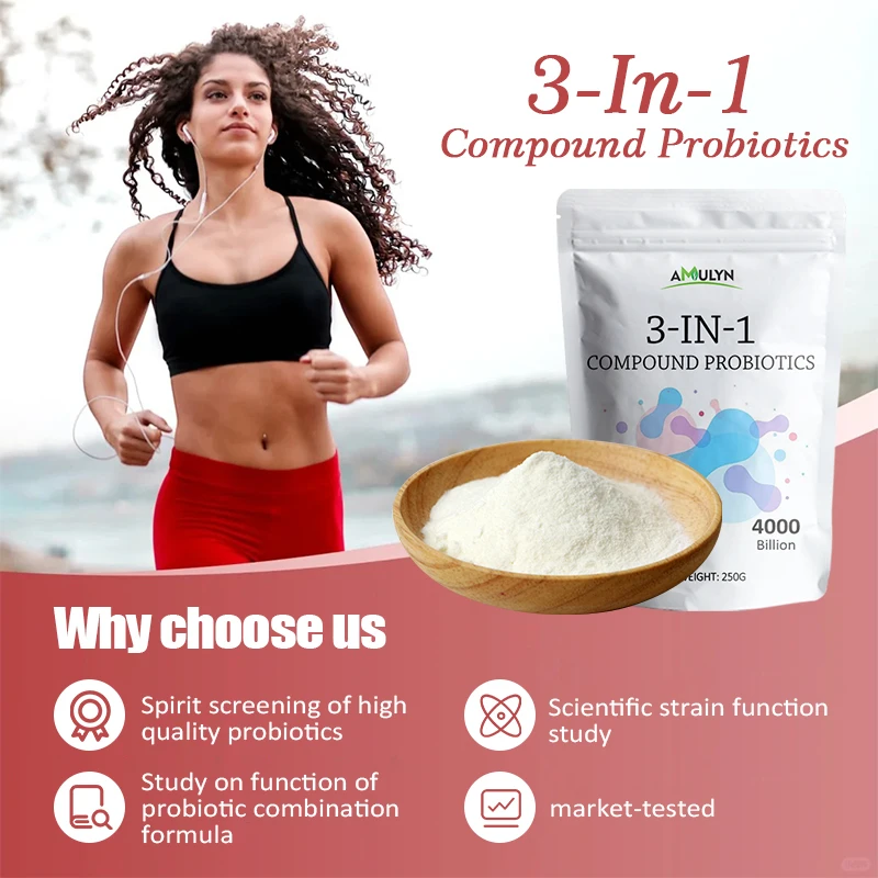 OEM Probiotic Supplement Blend Powder 3-in-1 Lactobacillus Plantarum Lactobacillus Acidophilus and Bifidobacterium Lactis