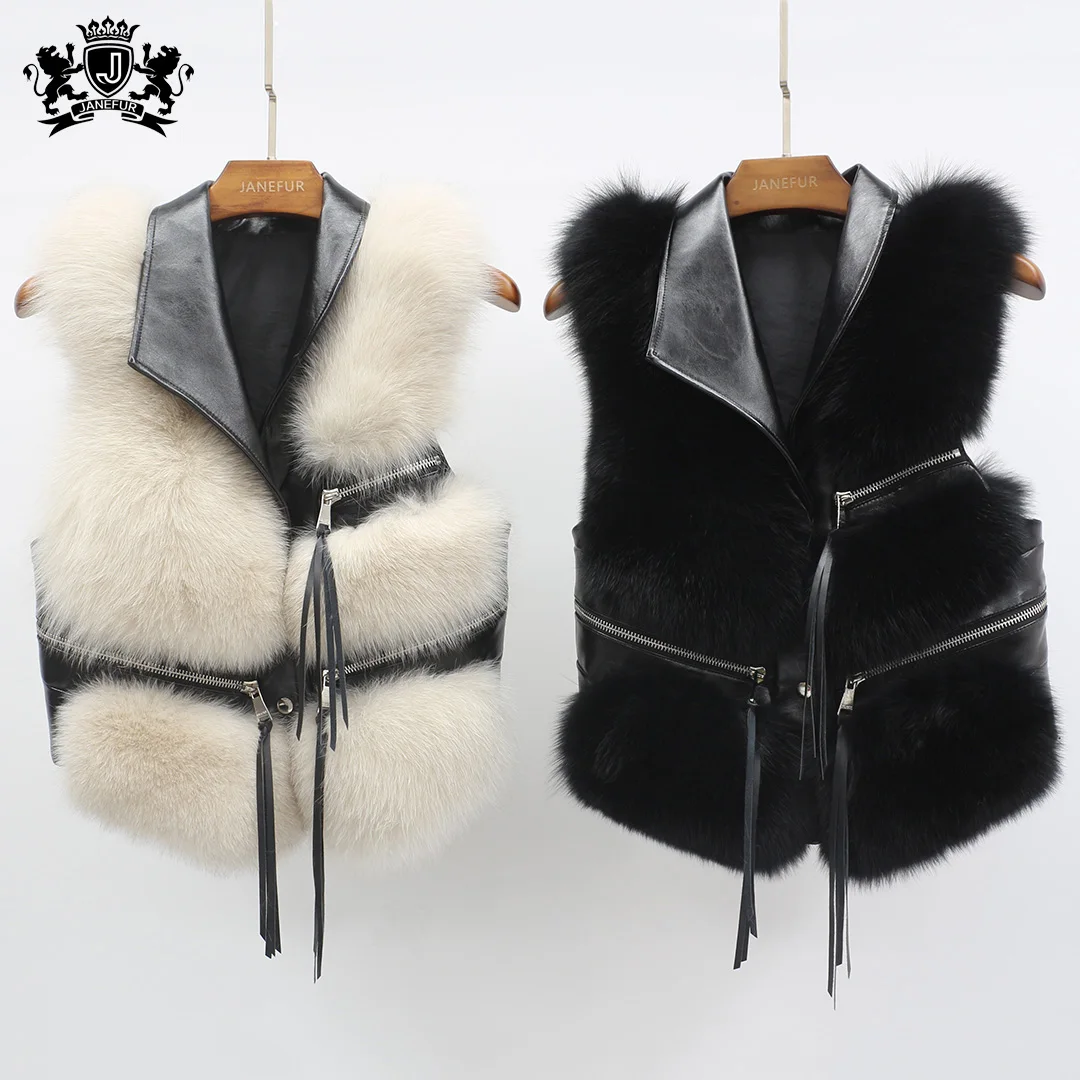 Women's Real Fox Fur Vest Stylish Sustainable Winter Wear