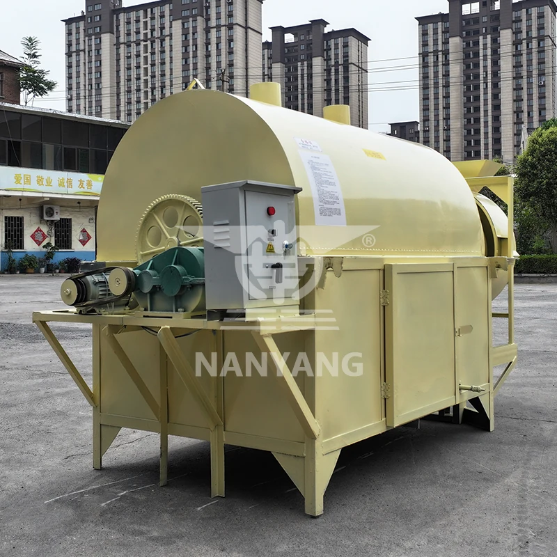 2024 Multi-Function Commercial Nuts Rotary Dryer Peanut Hazelnut Cocoa Bean Roaster Rotary Grain Dryer