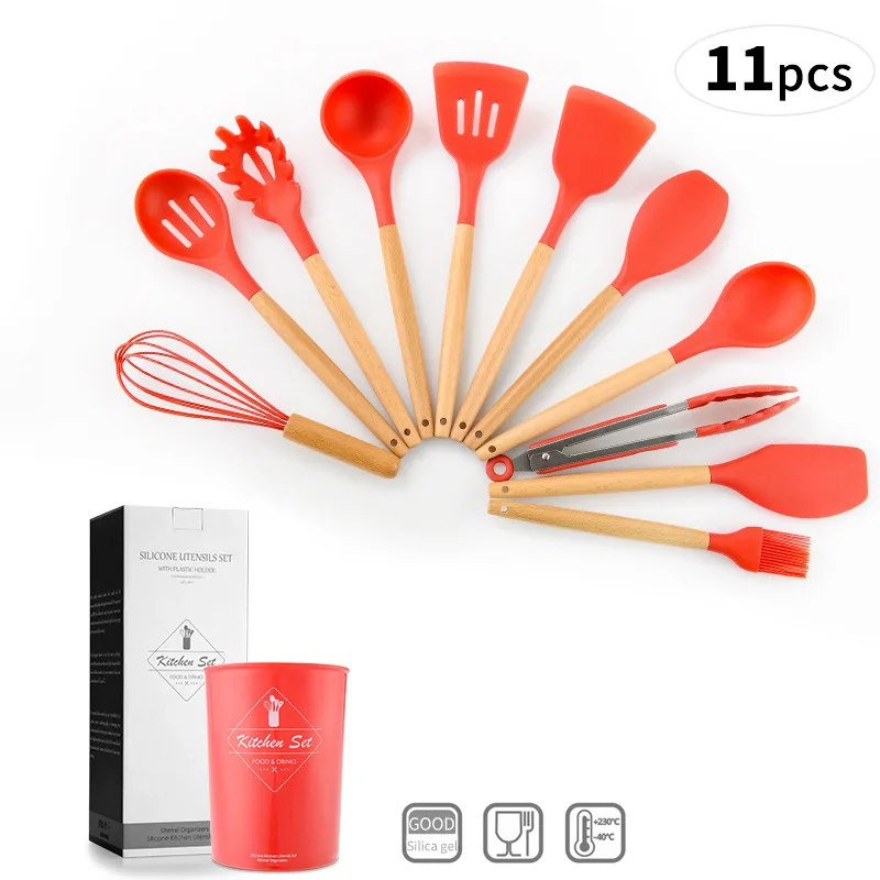 12 Unids/set, Juego De Utensilios De Silicona, Juego De Utensilios De Cocina  Blancos, Juego De