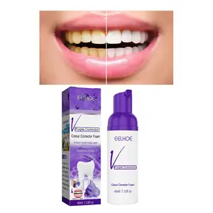 Costom V34 Purple Oral Cleaning Remove Yellow Whiting Toothpaste Mousse Toothpaste Teeth Remove Smoke Stains Tartar Toothpaste