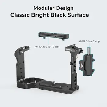 For SmallRig Cage for Sony FX30 for HDMI Cable Clamp Classic Bright Black Surface NATO Rail Modular Design Compatible Camera detail image