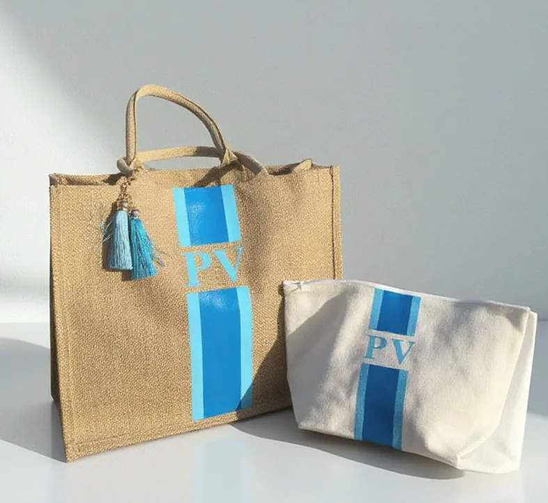 Fashion Stye Large Lamination Natural Button Beach Linen Burlap Shopping Wine Jute Tote Bags With Custom Printing Logo