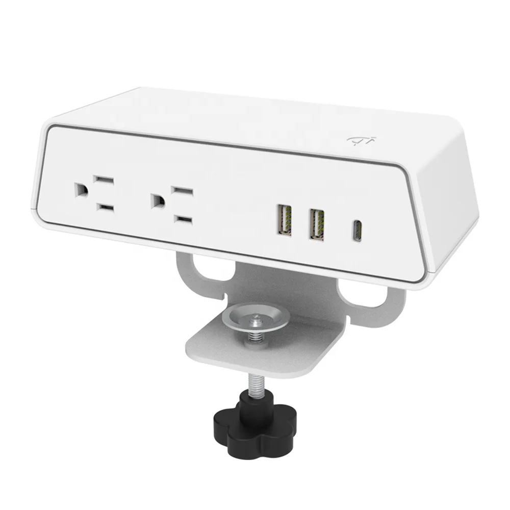 Premium Wireless Charging Tabletop Power Clamp US Standard Power Strip for Office Home Office School Socket