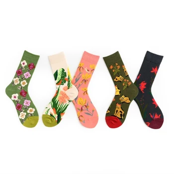 Wholesale High Quality Happy Style British Style Geometry Personality Trend Cotton Men Women Stocking Socks