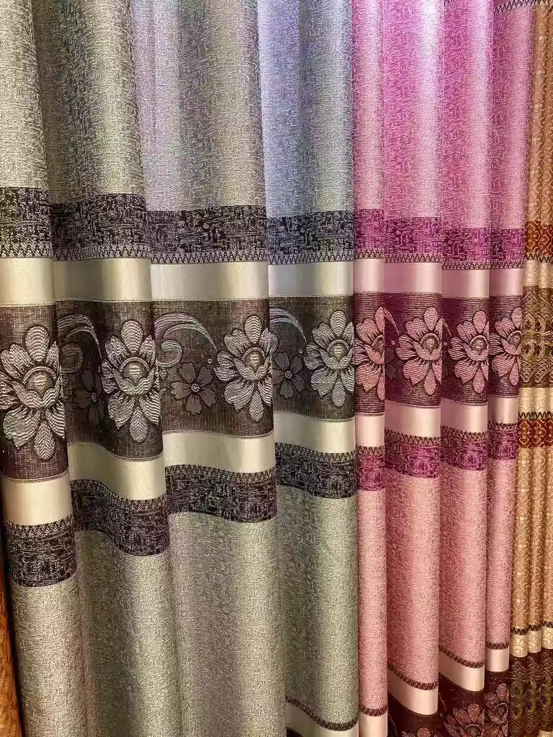 African Design Cheap Price 100% Polyester Jacquard Upholstery Curtain Cloth Home Use Curtain Fabric