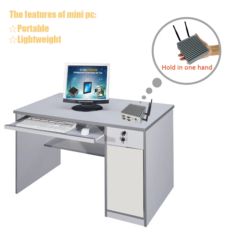 Mini Computer Fanless Industrial Mini Pcs Computer with 2 Lan Ports Intel I5 I7 for windows 10