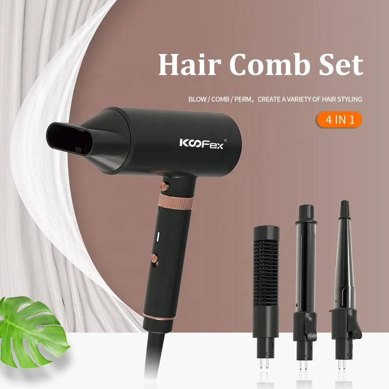 Secador De Pelo Profesional Cepillo 2 En 1 Plancha De Cabello Y Rizador  Cerámica | eBay