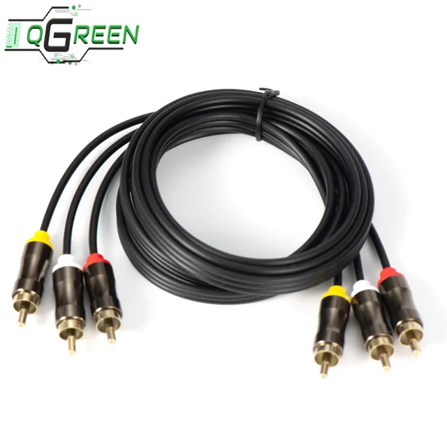 Shell Heavy Duty 3RCA to 3RCA Cable Stereo Audio Cable Gold Plated Copper 3 RCA Male to Male Multimedia Coaxial,3rca Cable 1 Pcs