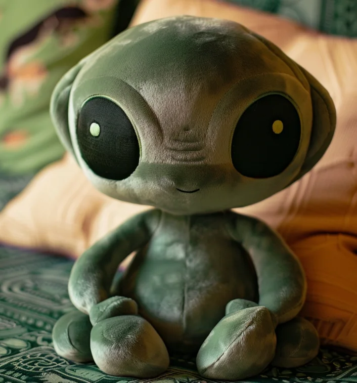 Peluche alieno spazio verde – Morbido peluche alieno e cuscino da lancio, ideale come giocattolo per bambini, appassionati di animazione e amici