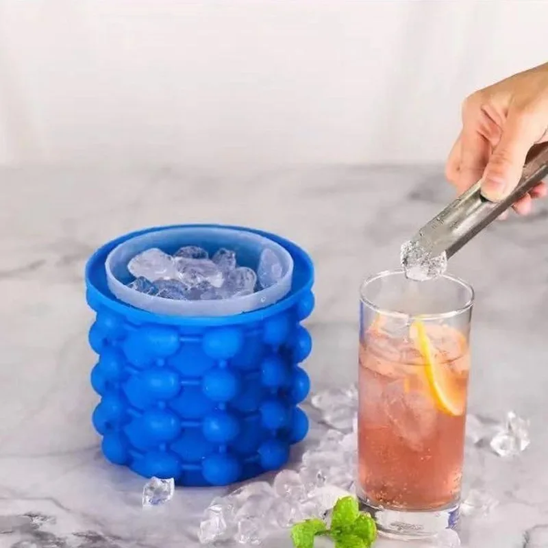 Hot Sale Portable 2 In 1 Silicone Ice Cube Tray Ice Cube Maker 18 Ice