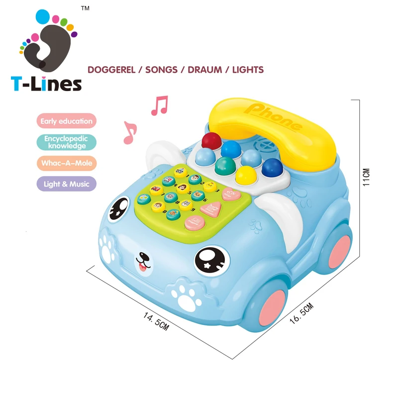 
Образовательные мобильные игрушки 6 в 1 с множеством функций, Детские умные музыкальные телефоны, Электрический игровой дом для детей 